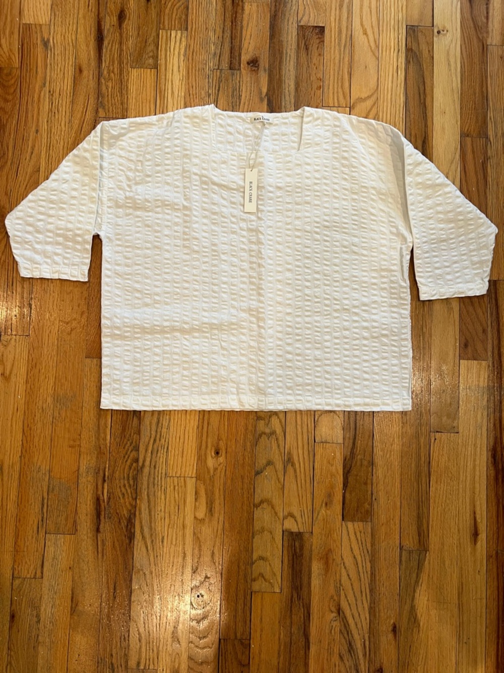 black crane white square neck top - XS but runs very big